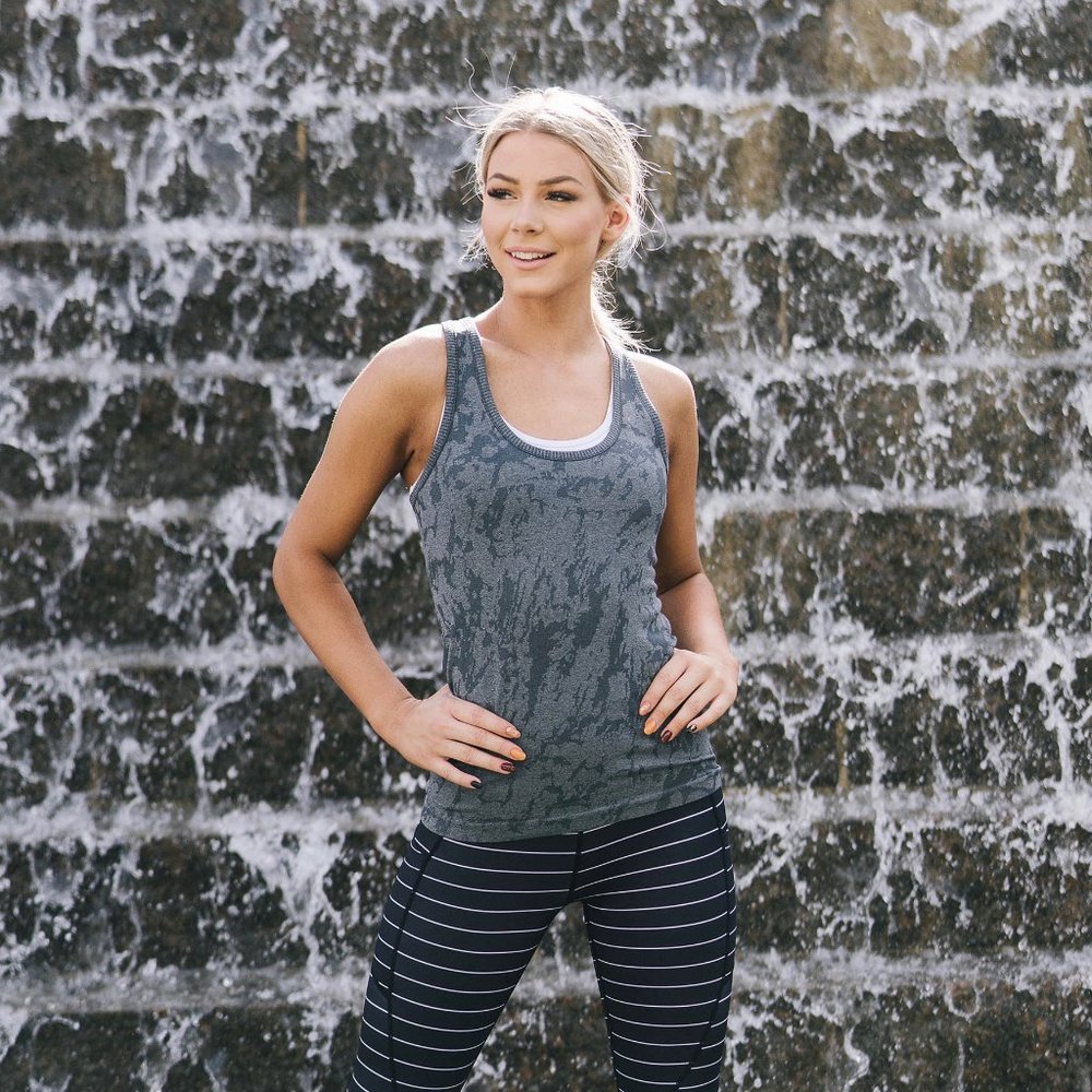 Zyia Gray Splash Racer Seamless Tank